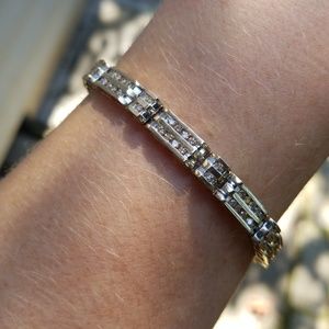 14k gold diamond channel bracelet